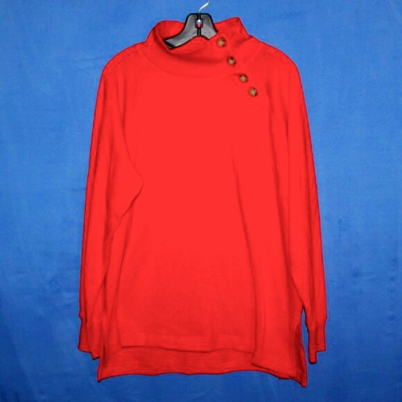 J.Crew Factory Red Mock Neck Pullover XL - Picture 1 of 5